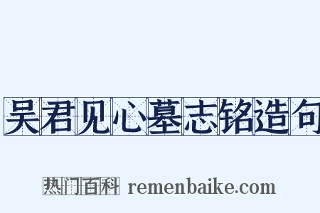 吴君见心墓志铭造句是什么意思的图片
